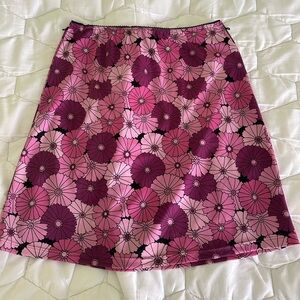 Vintage 2000s Y2K purple psychedelic floral print mini skirt